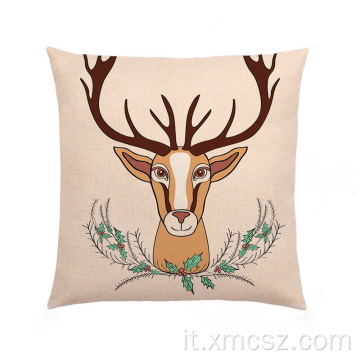 Tema newdeer carino in lino in cotone popolare cuscino